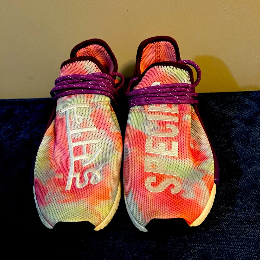 adidas NMD HU x Pharrell Williams Human Race Holi Pink Glow Size M 6.5 W 8